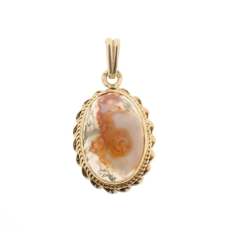 Image 1 of Gold pendant with moss agate | Vintage