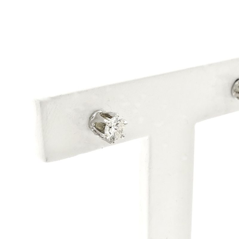 Image 7 of White gold solitaire stud earrings with diamond | 0.36 ct.