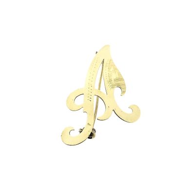 Image 1 of Gold brooch of the letter A