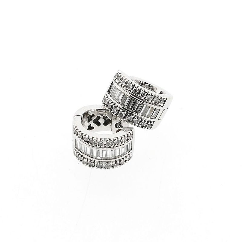 Image 5 of White Gold Tirisi Earrings with Diamonds; approx. 0.76 ct.