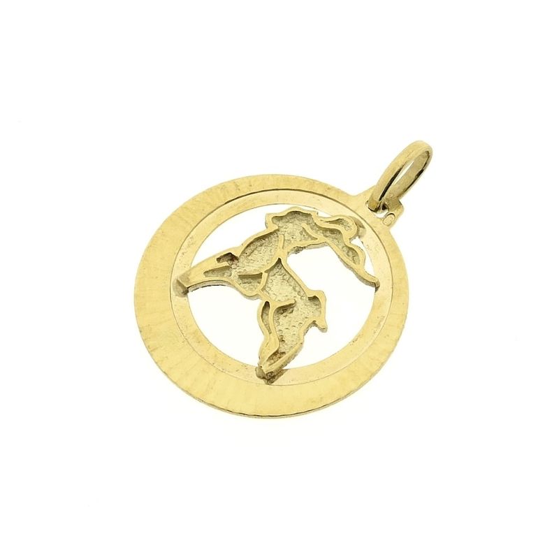 Image 4 of Gold zodiac sign pendant; Capricorn