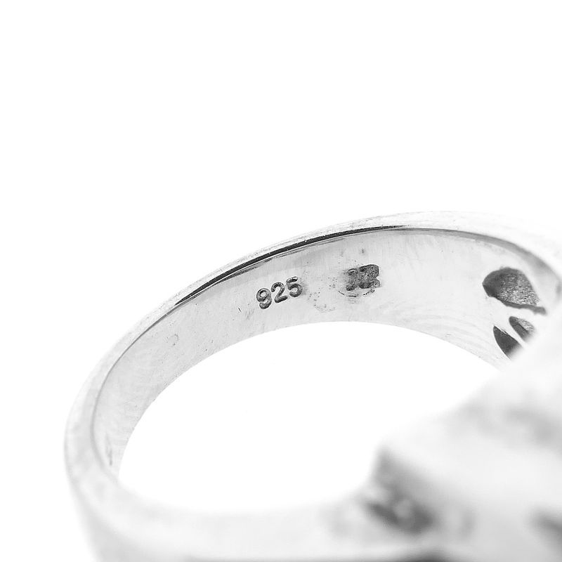 Image 5 of Silver ring with olive green zirconia stone