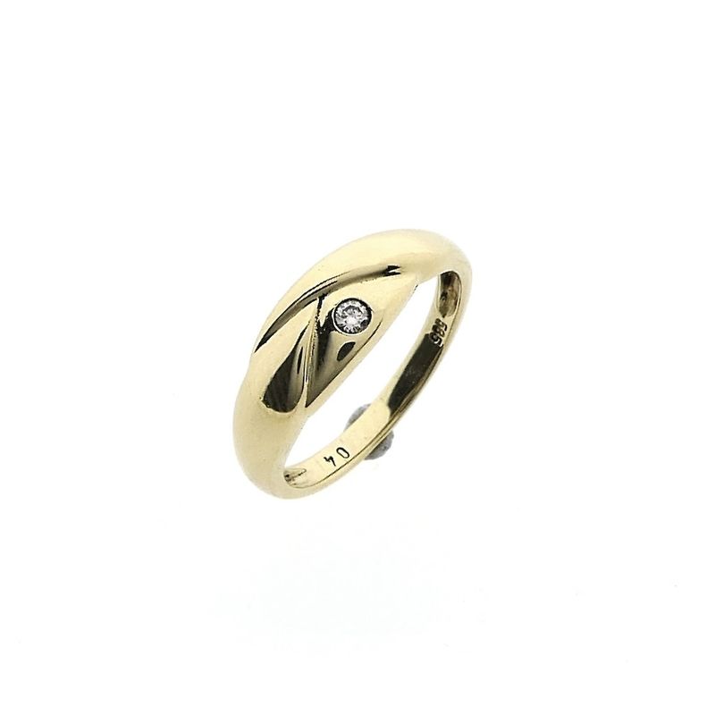 Image 1 of Gold ring with diamond; 0.04 ct.
