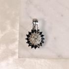 Image 2 of White gold entourage pendant with black diamond | 0.67 ct.