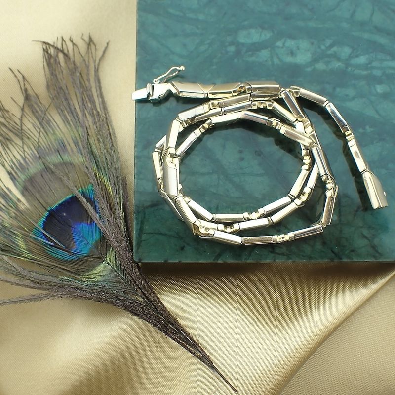 Image 2 of Two-tone gold fantasy link necklace