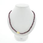 Image 1 of Antique garnet bead necklace with gold decorative clasp