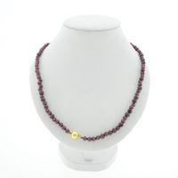 Antique garnet bead necklace with gold decorative clasp