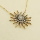 Image 4 of Gold anchor link necklace with fixed pendant; Starlight with zirconia