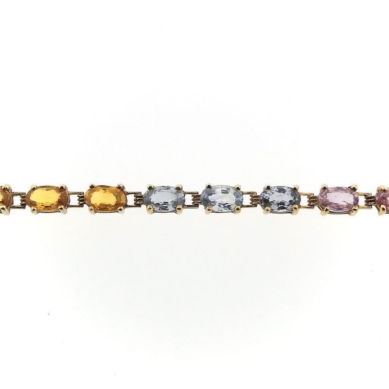 Image 4 of Gold bracelet with colored sapphire | 18 cm