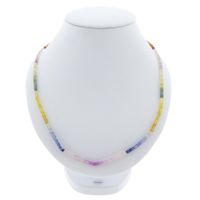 9 carat multi-colored sapphire bead necklace
