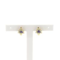 Gold earrings with zirconia