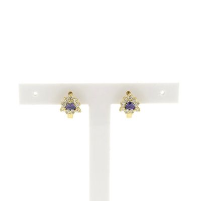 Image 1 of Gold earrings with zirconia