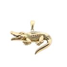 Image 1 of Bicolor Gold Crocodile Pendant with Diamonds; 0.015 ct.