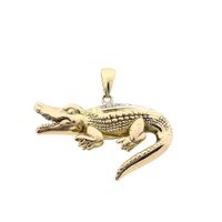 Bicolor Gold Crocodile Pendant with Diamonds; 0.015 ct.