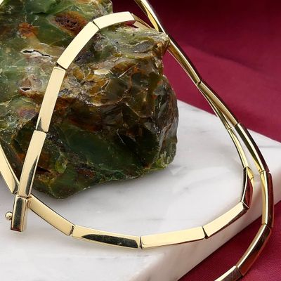 Image 2 of Golden Bar Link Necklace | 45 cm