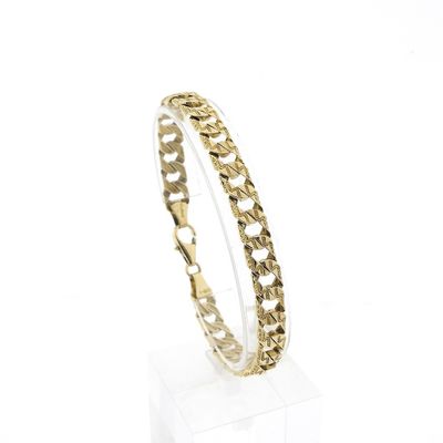 Image 1 of Gold flat gourmet link bracelet; Altinbas | 21.5 cm