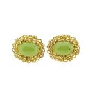 Image 7 of 18 Krt. Gold Clip-On Earrings with Chrysoprase