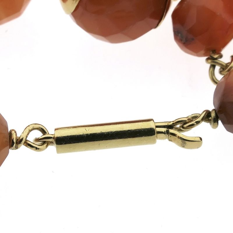 Image 5 of Carnelian bead necklace strung on gold