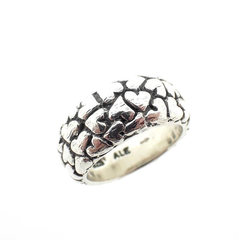 Image 1 of Pandora ring; Silver; heart band