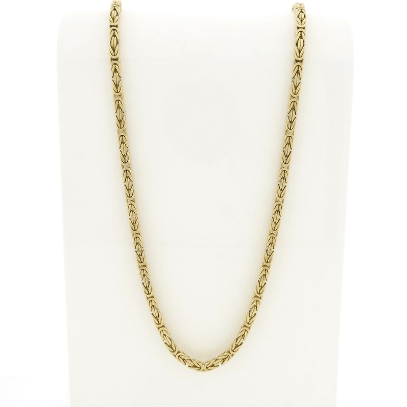 Image 1 of Gold square king chain with diamond; 0.48 ct.