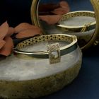 Image 2 of Gold slave bracelet with diamonds; Size S/M