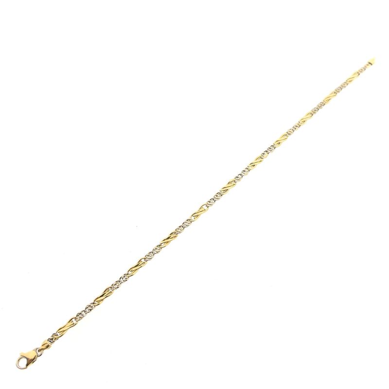 Image 6 of Two-tone gold navy link bracelet with diamonds
