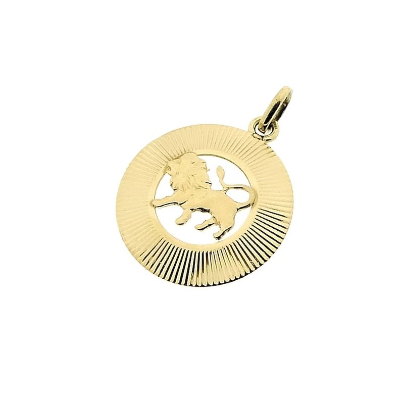Image 5 of Fabiola gold zodiac sign pendant; Leo