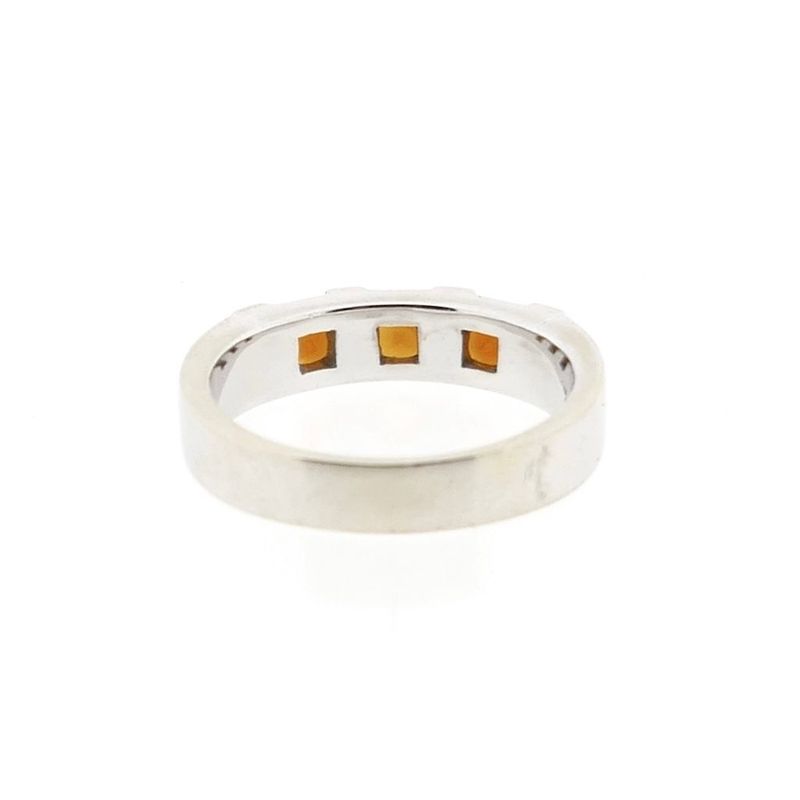 Image 4 of White gold ring with orange tourmaline and diamonds; 0.12 ct.