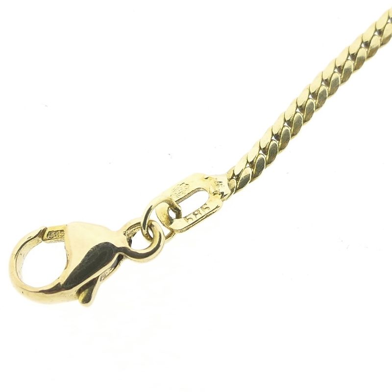 Image 5 of Gold necklace with fixed pendant and diamond; 0.005 ct.