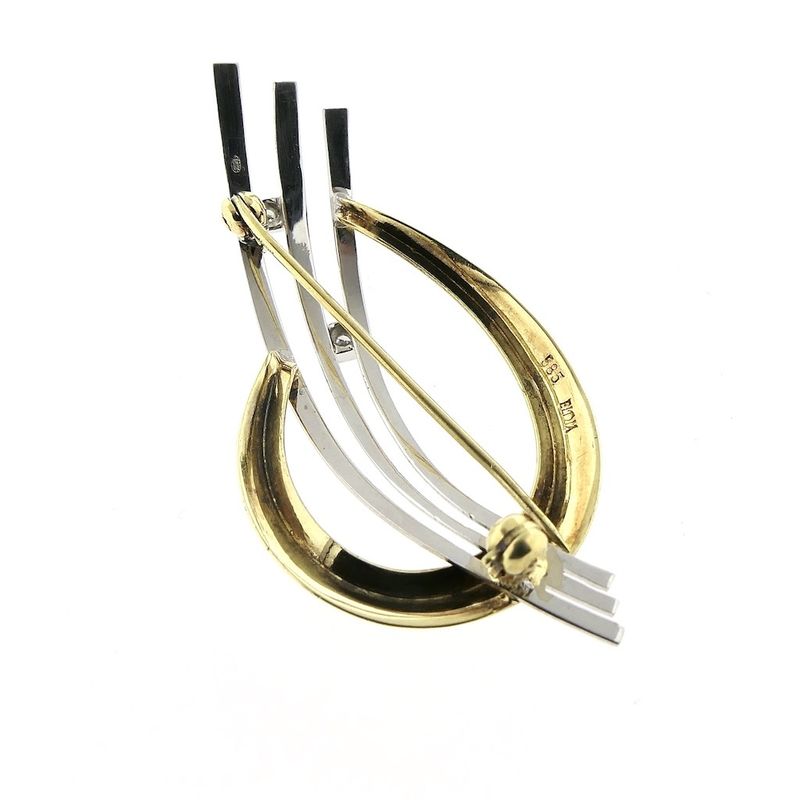 Image 8 of Two-tone fantasy brooch with diamond