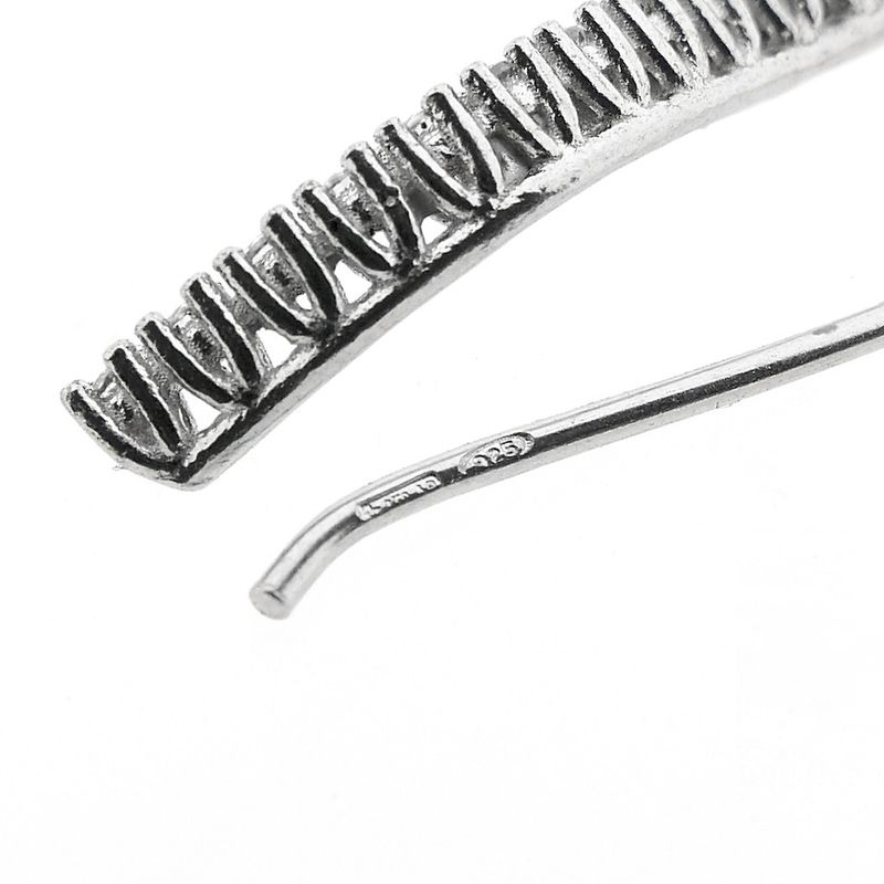 Image 4 of Silver long earrings with zirconia