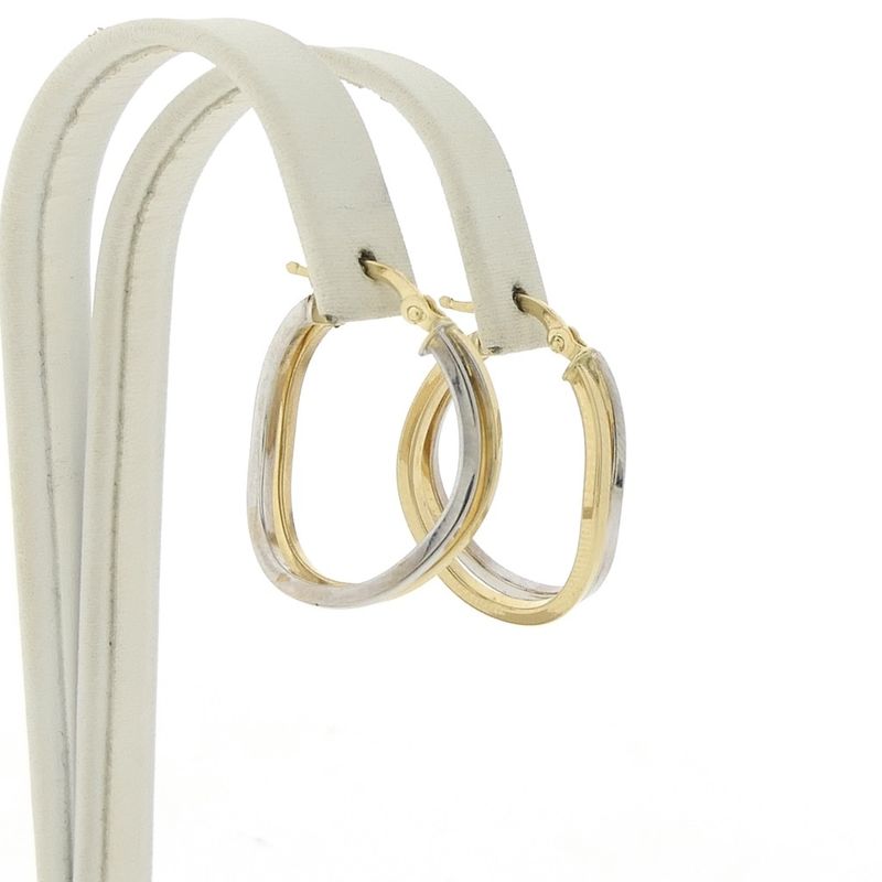 Image 3 of Two-tone gold hoop earrings | Ø 20 mm
