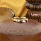 Image 6 of Gold ring with sapphire and diamond; 0.07 ct.