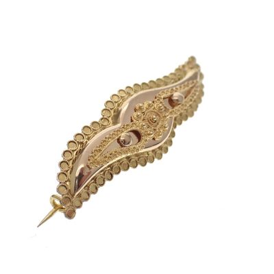 Image 2 of Antique gold brooch; Filigree