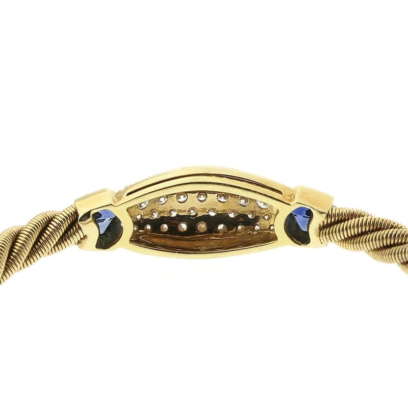 Image 10 of 18-karat gold twisted bracelet with sapphire and diamond; 1.11 ct. | Wellendorff