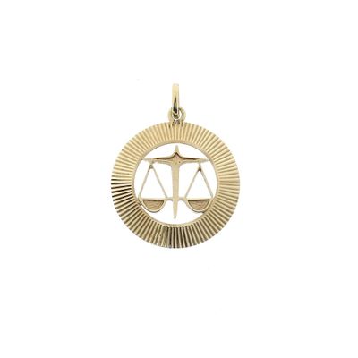Gold zodiac sign pendant; Libra Image 1 of Gold zodiac sign pendant; Libra
