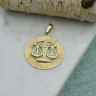 Image 2 of Gold zodiac sign pendant; Libra