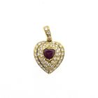 Image 1 of 18-karat gold pendant with ruby and diamond | approx. 0.72 ct.