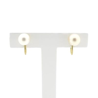 Image 1 of Vintage gold earrings with pearl