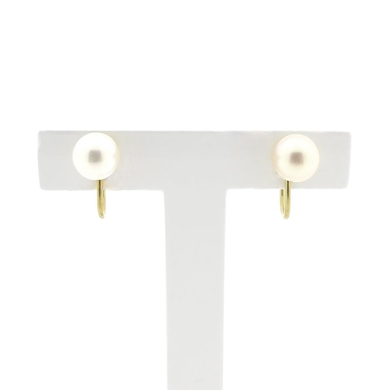 Image 1 of Vintage gold earrings with pearl