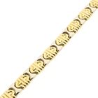 Image 9 of Bicolor Gold Bracelet with Fantasy Links; 18 Karat; 20 cm