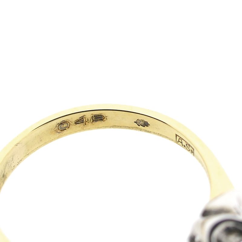 Image 8 of Bicolor gold solitaire ring with diamond; 0.035 ct.