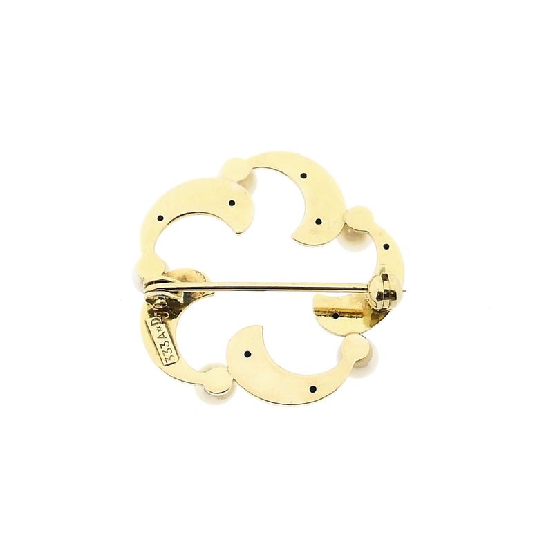 Afbeelding 3 van 8 Karaat florale broche met parel