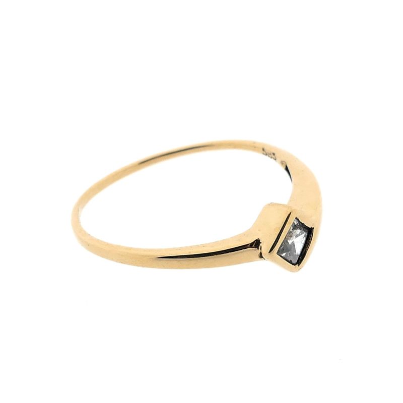 Image 6 of Gold solitaire ring with zirconia