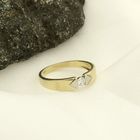 Image 2 of Two-tone gold ring with diamond; 0.06 ct.