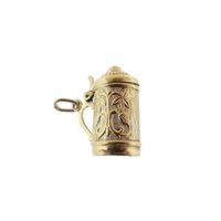Vintage gold pendant of a mug