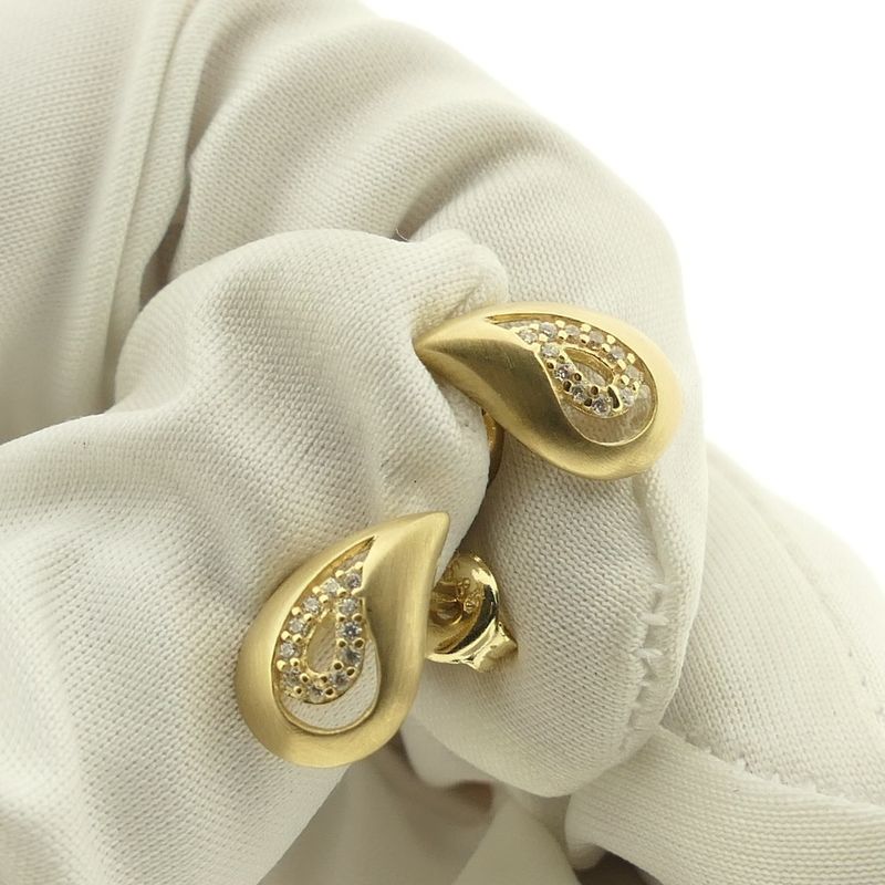 Image 8 of Gold stud earrings with zirconia