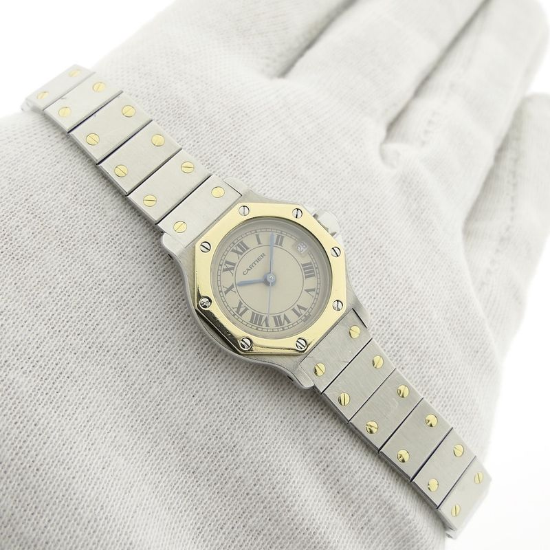 Image 14 of Cartier Santos Octagon; Gold/steel women's watch