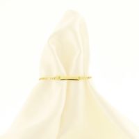 Gouden Figaroschakel kinderarmband met graveerplaatje | 13 – 16 cm