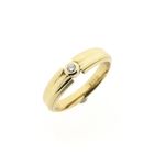 Image 1 of Gold solitaire ring with diamond; 0.04 ct.